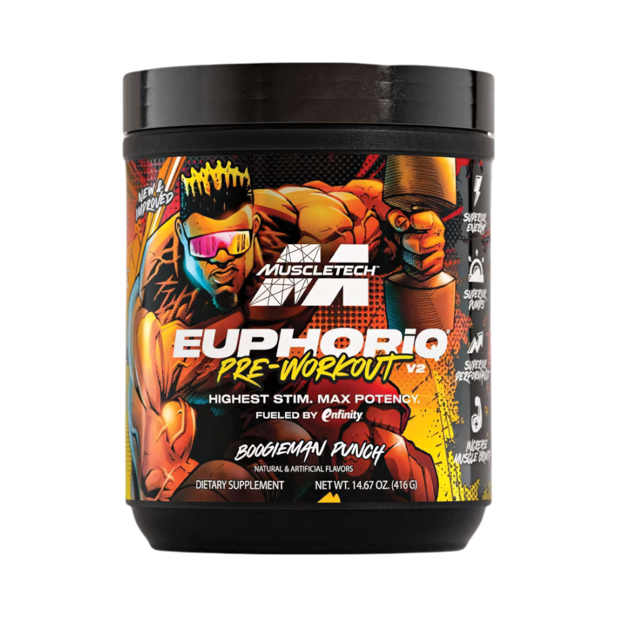 MuscleTech EuphoriQ Pre-Workout V2 — Boogieman Punch 416g